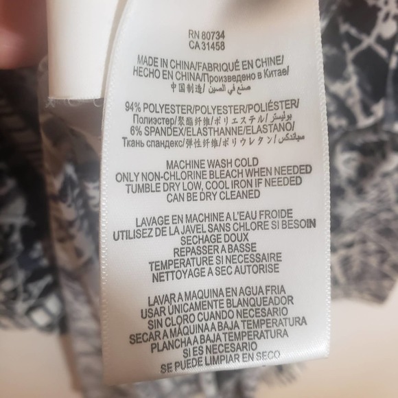 BCBG MAXAZRIA Wrap Dress L Black Combo Gray Stretch Tie Belt - Picture 6 of 8